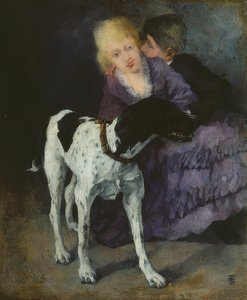 Kochająca para z psem. 1873