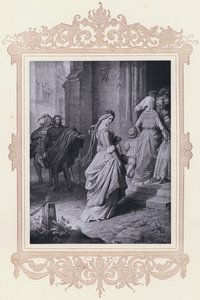 Gretchen, chodzenie do kościoła (lito) autorstwa Wilhelm von (after) Kaulbach