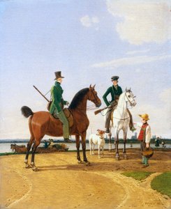 Myśliwy i Pan nad rzeką Izarą z widokiem na Monachium, 1823.