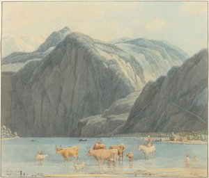 Königsee z klifami św. Bartłomieja autorstwa Wilhelm von Kobell