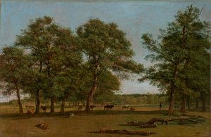 Weideauen koło Dietramszell (krajobraz pastwiskowy ze starymi dębami) autorstwa Wilhelm von Kobell