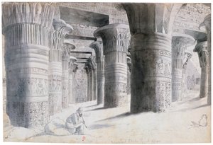 „Portyk Esuch, Egipt”, 1822 autorstwa Wilkinson