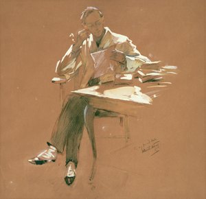 Profesor (chacoal, pastel i gwasz na papierze) autorstwa Willard Leroy Metcalf