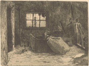 Wnętrze stodoły autorstwa Willem Adrianus Grondhout (signed by artist)