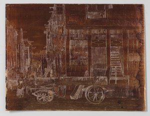 Stara część Amsterdamu z samochodem na pierwszym planie autorstwa Willem Adrianus Grondhout (signed by artist)