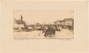 Pont de la Tournelle w Paryżu autorstwa Willem Adrianus Grondhout (signed by artist)