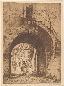 Rothenburg (oryginalny tytuł na obiekcie) autorstwa Willem Adrianus Grondhout (signed by artist)