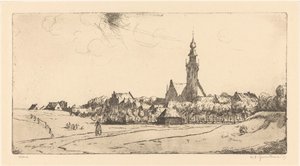 Veere (oryginalny tytuł na obiekcie) autorstwa Willem Adrianus Grondhout (signed by artist)