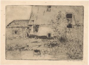 Stopa młyna w Voorburg autorstwa Willem Adrianus Grondhout (signed by artist)