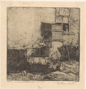 Pompa wody w domu w Voorburg autorstwa Willem Adrianus Grondhout (signed by artist)