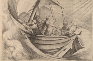 Cezar przekraczający wzburzone morza, 1634.