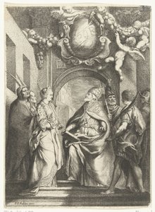 Święty Grzegorz Wielki z czterema innymi świętymi autorstwa Willem Basse