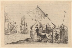 Lwy chroniące ogród Zjednoczonych Prowincji, 1634. autorstwa Willem Basse