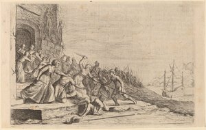 Wyznawcy Solona w obronie świątyni Wenus autorstwa Willem Basse