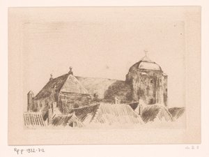 Widok Wielkiego Kościoła w Veere Statek na wieży, Veere (tytuł oryginalny) autorstwa Willem Bastiaan Tholen