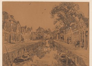 Kanał ze starymi domami autorstwa Willem Bastiaan Tholen