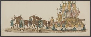 Parada Delft z 1862 r., trzecia grupa Czwarte Lustrum Akademii Królewskiej w Delft - Ao. 1862 - Costumed Optogt (tytuł serii na obiekcie)