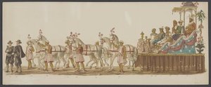 Parada Delft z 1862 r., szósta grupa Czwarte Lustrum Akademii Królewskiej w Delft - Ao. 1862 - Costumed Optogt (tytuł serii na obiekcie)