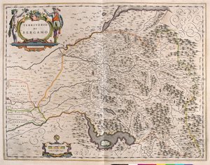 Bergamo, Włochy, w "Theatrum Orbis Terrarum, sive Atlas Novus" Willema Blaeu, Amsterdam autorstwa Willem Blaeu