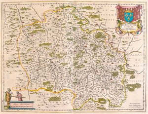 Berri, Nivernois, Borbonnois, w "Theatrum Orbis Terrarum, sive Atlas Novus" Willema Blaeu, Amsterdam autorstwa Willem Blaeu