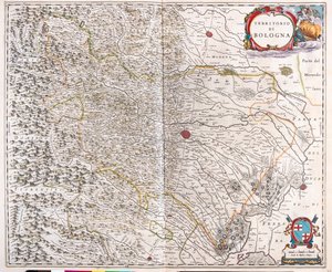 Bolonia, Włochy, w "Theatrum Orbis Terrarum, sive Atlas Novus" Willema Blaeu, Amsterdam autorstwa Willem Blaeu