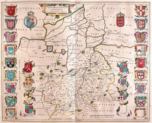 Cambridge shire, w "Theatrum Orbis Terrarum, sive Atlas Novus" Willema Blaeu, Amsterdam autorstwa Willem Blaeu