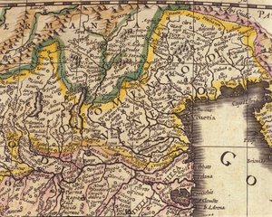 Mapa regionu Veneto, Włochy. Atlas autorstwa Williama Blaeu (1571 - 1638) autorstwa Willem Blaeu