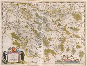 Charlois w Burgundii, w "Theatrum Orbis Terrarum, sive Atlas Novus" Willema Blaeu, Amsterdam autorstwa Willem Blaeu