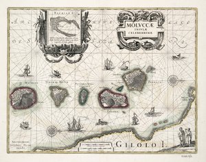 Mapa Moluków, Indonezja autorstwa Willem Blaeu