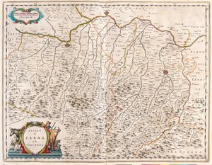 Miasta Parma i Piacenza, Włochy, w "Theatrum Orbis Terrarum, sive Atlas Novus" Willema Blaeu, Amsterdam autorstwa Willem Blaeu