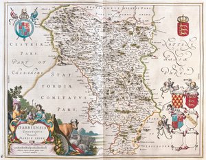 Darbieshire, w "Theatrum Orbis Terrarum, sive Atlas Novus" Willema Blaeu, Amsterdam autorstwa Willem Blaeu