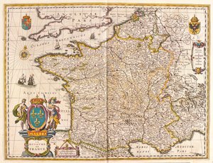 Francja, w "Theatrum Orbis Terrarum, sive Atlas Novus" Willema Blaeu, Amsterdam autorstwa Willem Blaeu