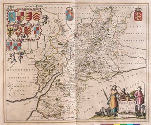 Glouchester, w "Theatrum Orbis Terrarum, sive Atlas Novus" Willema Blaeu, Amsterdam autorstwa Willem Blaeu