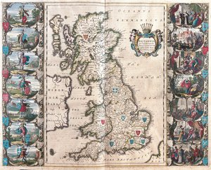Wielka Brytania, w "Theatrum Orbis Terrarum, sive Atlas Novus" Willema Blaeu, Amsterdam autorstwa Willem Blaeu