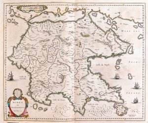Grecja, Peloponez, w "Theatrum Orbis Terrarum, sive Atlas Novus" Willema Blaeu, Amsterdam autorstwa Willem Blaeu