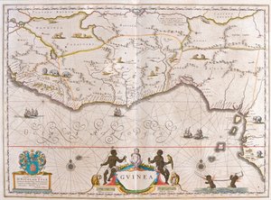 Gwinea, w "Theatrum Orbis Terrarum, sive Atlas Novus" Willema Blaeu, Amsterdam autorstwa Willem Blaeu
