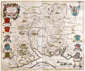 Hampshire i Southampton, w "Theatrum Orbis Terrarum, sive Atlas Novus" Willema Blaeu, Amsterdam autorstwa Willem Blaeu