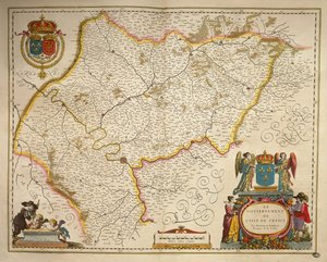 Ile-de-France, Wyspa Francuska z Theatrum Orbis Terrarum autorstwa Willem Bleau, Amsterdam autorstwa Willem Blaeu