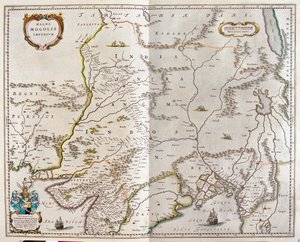 Iran przez Tybet i północne Indie do Birmy, w "Theatrum Orbis Terrarum, sive Atlas Novus" Willema Blaeu, Amsterdam autorstwa Willem Blaeu