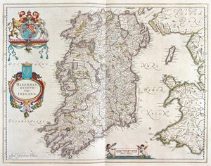 Irlandia, w "Theatrum Orbis Terrarum, sive Atlas Novus" Willema Blaeu, Amsterdam autorstwa Willem Blaeu