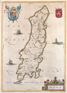 Wyspa Man, w "Theatrum Orbis Terrarum, sive Atlas Novus" Willema Blaeu, Amsterdam autorstwa Willem Blaeu