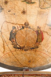 Duża para globusów bibliotecznych, ziemski 1645/48, niebieski po ok. 1630 autorstwa Willem Blaeu
