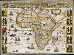Mapa Afryki. Talerz z Atlasu Willema Janszoon Blaeu