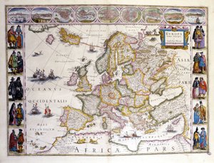 Mapa Europy. Atlas autorstwa Williama Blaeu (1571 - 1638). Amsterdam 1635.