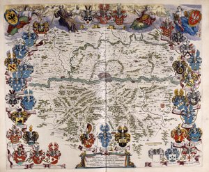 Mapa Niemiec, ok. 1644-1645 autorstwa Willem Blaeu