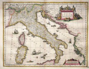 Mapa Włoch z Theatrum Orbis Terrarum autorstwa Willema Blaeu, Amsterdam autorstwa Willem Blaeu