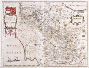 Molise, Benevento, Avellino, Włochy, w "Theatrum Orbis Terrarum, sive Atlas Novus" Willema Blaeu, Amsterdam autorstwa Willem Blaeu