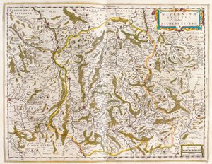 Nivernais, Nievre, w "Theatrum Orbis Terrarum, sive Atlas Novus" Willema Blaeu, Amsterdam autorstwa Willem Blaeu