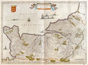 Normandia, w "Theatrum Orbis Terrarum, sive Atlas Novus" Willema Blaeu, Amsterdam autorstwa Willem Blaeu