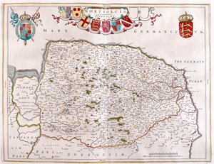 Northfolk, w "Theatrum Orbis Terrarum, sive Atlas Novus" Willema Blaeu, Amsterdam autorstwa Willem Blaeu